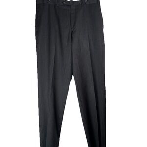 Calvin Klein Men's Dress Pants 36x31 Dark Gray 100% Wool‎ Flat Front Lightweight